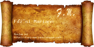 Füsi Mariann névjegykártya
