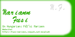 mariann fusi business card